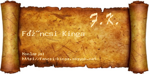 Fáncsi Kinga névjegykártya